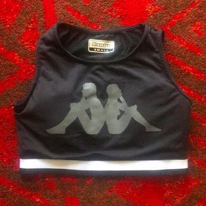 Kappa Logo Cropped Top Sports Bra